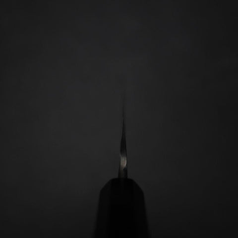 Petty White Steel #2 Stainless Clad Kurouchi Chokin Auspicious Cloud-Sun Buffalo Ebony Handle 150mm-[Musashi]-[Japanese-Kitchen-Knives]