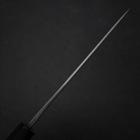 Petty White Steel #2 Stainless Clad Kurouchi Chokin Auspicious Cloud-Sun Buffalo Ebony Handle 150mm-[Musashi]-[Japanese-Kitchen-Knives]