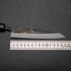 Petty White Steel #2 Stainless Clad Kurouchi Chokin Butterfly Buffalo Ebony Handle 150mm (5.9”)-[Musashi]-[Japanese-Kitchen-Knives]