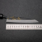 Petty White Steel #2 Stainless Clad Kurouchi Chokin Butterfly Buffalo Ebony Handle 150mm-[Musashi]-[Japanese-Kitchen-Knives]