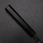 Petty White Steel #2 Stainless Clad Kurouchi Chokin Nami Buffalo Ebony Handle 150mm (5.9”)-[Musashi]-[Japanese-Kitchen-Knives]