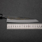 Petty White Steel #2 Stainless Clad Kurouchi Chokin Nami Buffalo Ebony Handle 150mm (5.9”)-[Musashi]-[Japanese-Kitchen-Knives]