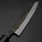 Petty White Steel #2 Stainless Clad Kurouchi Chokin Nami Buffalo Ebony Handle 150mm-[Musashi]-[Japanese-Kitchen-Knives]