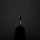 Petty White Steel #2 Stainless Clad Kurouchi Chokin Nami Buffalo Ebony Handle 150mm-[Musashi]-[Japanese-Kitchen-Knives]