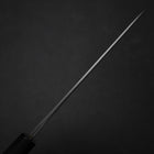 Petty White Steel #2 Stainless Clad Kurouchi Chokin Nami Buffalo Ebony Handle 150mm-[Musashi]-[Japanese-Kitchen-Knives]