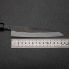 Petty White Steel #2 Stainless Clad Kurouchi Chokin Nami Buffalo Ebony Handle 150mm-[Musashi]-[Japanese-Kitchen-Knives]