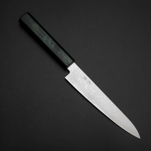 Petty ZA-18 Damascus Green Urushi Handle 150mm (5.9”)-[Musashi]-[Japanese-Kitchen-Knives]