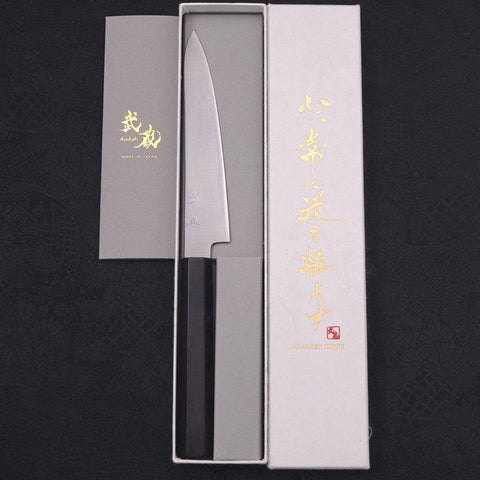 Petty ZDP-189 Polished Buffalo Ebony Handle 150mm (5.9”)-[Musashi]-[Japanese-Kitchen-Knives]