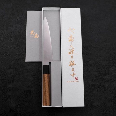 Petty ZDP-189 Polished Buffalo Teak Handle 150mm (5.9”)-[Musashi]-[Japanese-Kitchen-Knives]