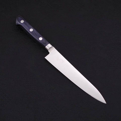 Petty knife AUS-8 Polished Western Blue Handle 150mm (5.9”)-[Musashi]-[Japanese-Kitchen-Knives]