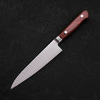 Petty knife AUS-8 Polished Western Brown Handle 130mm (5.1”)-[Musashi]-[Japanese-Kitchen-Knives]