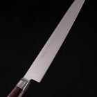 Petty knife AUS-8 Polished Western Brown Handle 130mm (5.1”)-[Musashi]-[Japanese-Kitchen-Knives]