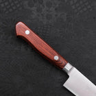 Petty knife AUS-8 Polished Western Brown Handle 130mm (5.1”)-[Musashi]-[Japanese-Kitchen-Knives]
