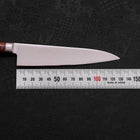 Petty knife AUS-8 Polished Western Brown Handle 130mm (5.1”)-[Musashi]-[Japanese-Kitchen-Knives]