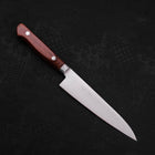 Petty knife AUS-8 Polished Western Brown Handle 130mm (5.1”)-[Musashi]-[Japanese-Kitchen-Knives]