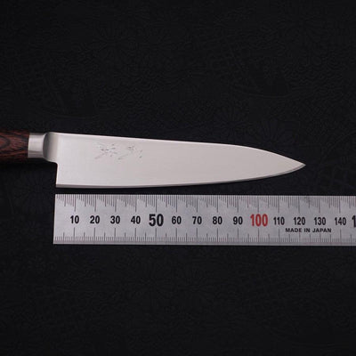 Petty knife AUS-8 Polished Western Mahogany Handle 120mm-AUS-8-Polished-Western Handle-[Musashi]-[Japanese-Kitchen-Knives]
