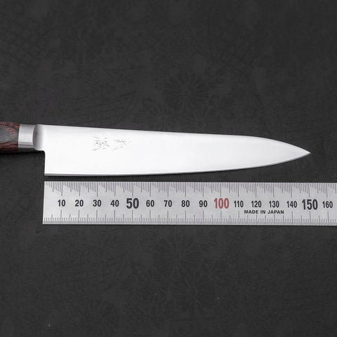 Petty knife AUS-8 Polished Western Mahogany Handle 150mm (5.9”)-[Musashi]-[Japanese-Kitchen-Knives]