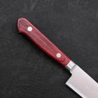 Petty knife AUS-8 Polished Western Red Handle 130mm (5.1”)-[Musashi]-[Japanese-Kitchen-Knives]