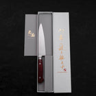 Petty knife AUS-8 Polished Western Red Handle 130mm (5.1”)-[Musashi]-[Japanese-Kitchen-Knives]
