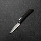 Pocket Knife VG-10 Black Persimmon Outdoor Knife 60mm with Wine-Red Leather Sheath-[Musashi]-[Japanese-Kitchen-Knives]