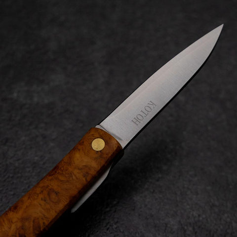 Pocket Knife VG-10 Karin 60mm with Leather Sheath (2.4”)-[Musashi]-[Japanese-Kitchen-Knives]