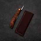 Pocket Knife VG-10 Karin 60mm with Leather Sheath (2.4”)-[Musashi]-[Japanese-Kitchen-Knives]