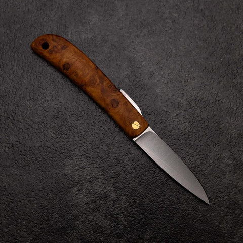 Pocket Knife VG-10 Karin 60mm with Leather Sheath-[Musashi]-[Japanese-Kitchen-Knives]