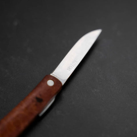Pocket Knife VG-10 Karin Outdoor Knives 60mm with Leather Sheath (2.4”)-[Musashi]-[Japanese-Kitchen-Knives]