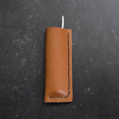 Pocket Knife VG-10 Karin Outdoor Knives 60mm with Leather Sheath (2.4”)-[Musashi]-[Japanese-Kitchen-Knives]