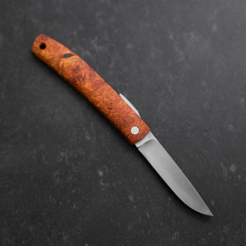 Pocket Knife VG-10 Karin Outdoor Knives 60mm with Leather Sheath-[Musashi]-[Japanese-Kitchen-Knives]