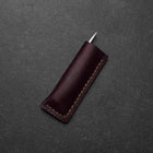 Pocket Knife VG-10 Stabilized Wood Outdoor Knife 60mm with Leather Sheath (2.4”)-[Musashi]-[Japanese-Kitchen-Knives]