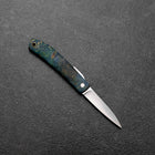 Pocket Knife VG-10 Stabilized Wood Outdoor Knife 60mm with Leather Sheath (2.4”)-[Musashi]-[Japanese-Kitchen-Knives]