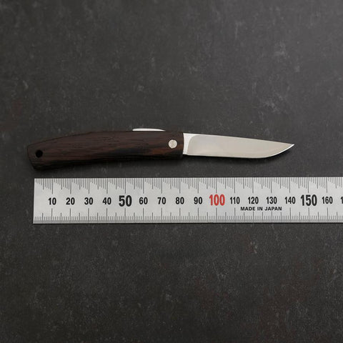 Pocket Knife VG-10 Wenge Outdoor Knives 60mm with Leather Sheath (2.4”)-[Musashi]-[Japanese-Kitchen-Knives]