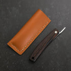 Pocket Knife VG-10 Wenge Outdoor Knives 60mm with Leather Sheath (2.4”)-[Musashi]-[Japanese-Kitchen-Knives]