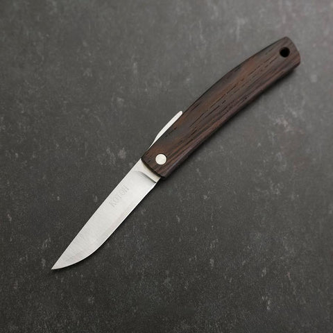 Pocket Knife VG-10 Wenge Outdoor Knives 60mm with Leather Sheath-[Musashi]-[Japanese-Kitchen-Knives]