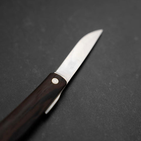 Pocket Knife VG-10 Wenge Outdoor Knives 60mm with Leather Sheath-[Musashi]-[Japanese-Kitchen-Knives]