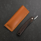 Pocket Knife VG-10 Wenge Outdoor Knives 60mm with Leather Sheath-[Musashi]-[Japanese-Kitchen-Knives]