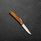 Pocket Knife VG-10 Zelkova Outdoor Knife 60mm with Leather Sheath-[Musashi]-[Japanese-Kitchen-Knives]