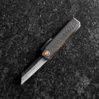Pocket Knife White Steel #2 60mm Carbon Kurouchi Tsuchime Knifegata with Paulownia Wooden Box-[Musashi]-[Japanese-Kitchen-Knives]