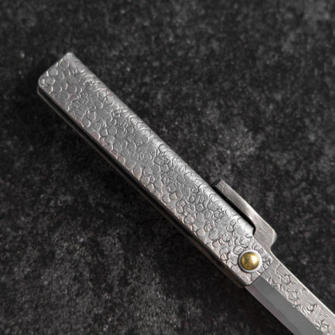 Pocket Knife White Steel #2 75mm Carbon Tsuchime Knifegata with Paulownia Wooden Box-[Musashi]-[Japanese-Kitchen-Knives]