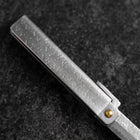 Pocket Knife White Steel #2 90mm Carbon Tsuchime Kengata with Paulownia Wooden Box (3.5”)-[Musashi]-[Japanese-Kitchen-Knives]