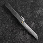 Pocket Knife White Steel #2 90mm Carbon Tsuchime Knifegata Black with Paulownia Wooden Box (3.5”)-[Musashi]-[Japanese-Kitchen-Knives]