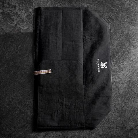 Musashi Japanese Style Kitchen Knife Roll Navy Golden Dragon 2 Pockets Handmade