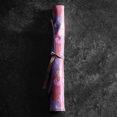 Musashi Japanese Style Kitchen Knife Roll Yamagata Kikkamon - Purple 2 Pockets Handmade