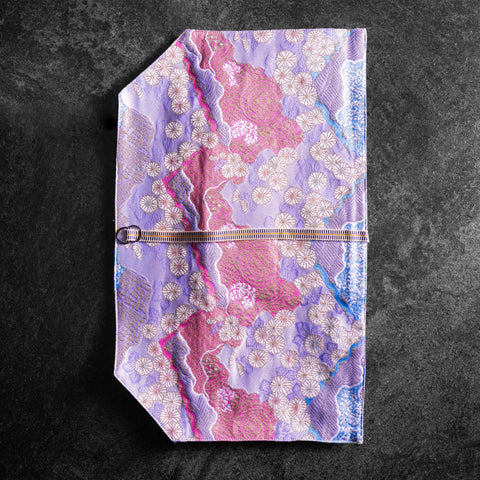 Musashi Japanese Style Kitchen Knife Roll Yamagata Kikkamon - Purple 2 Pockets Handmade