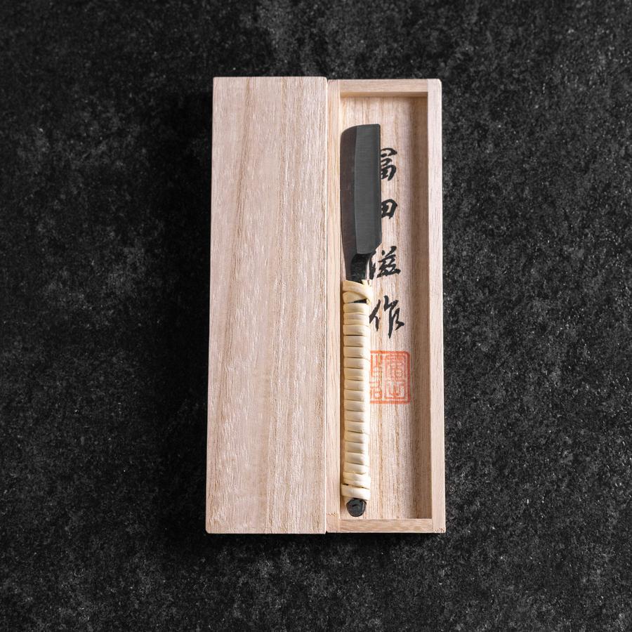 Razor/Kamisori Blue Steel #2 Kurouchi White Cord Handle 50mm with