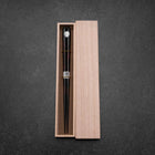 Rokkaku Akira (hexagon) Lacquered Wooden Chopsticks 235mm Black with Paulownia Wooden Box-[Musashi]-[Japanese-Kitchen-Knives]
