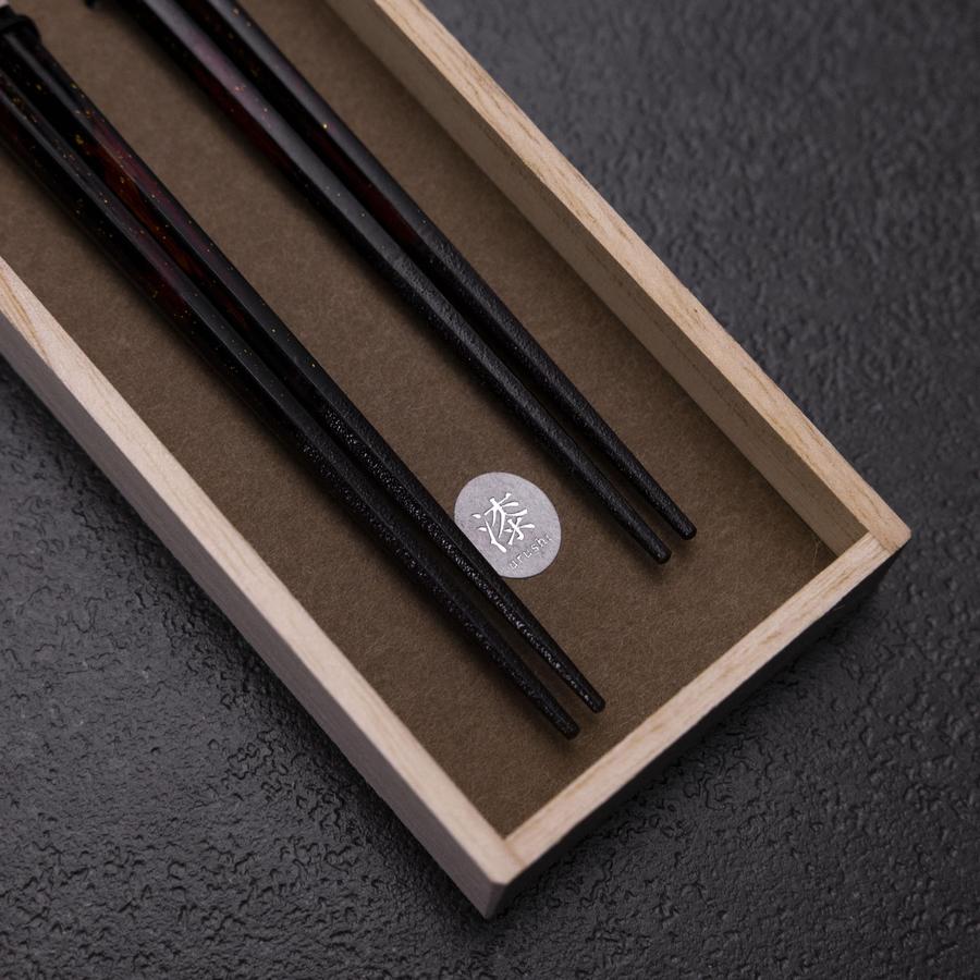 Rokkaku Akira (hexagon) Lacquered Wooden Chopsticks Set 215mm Red