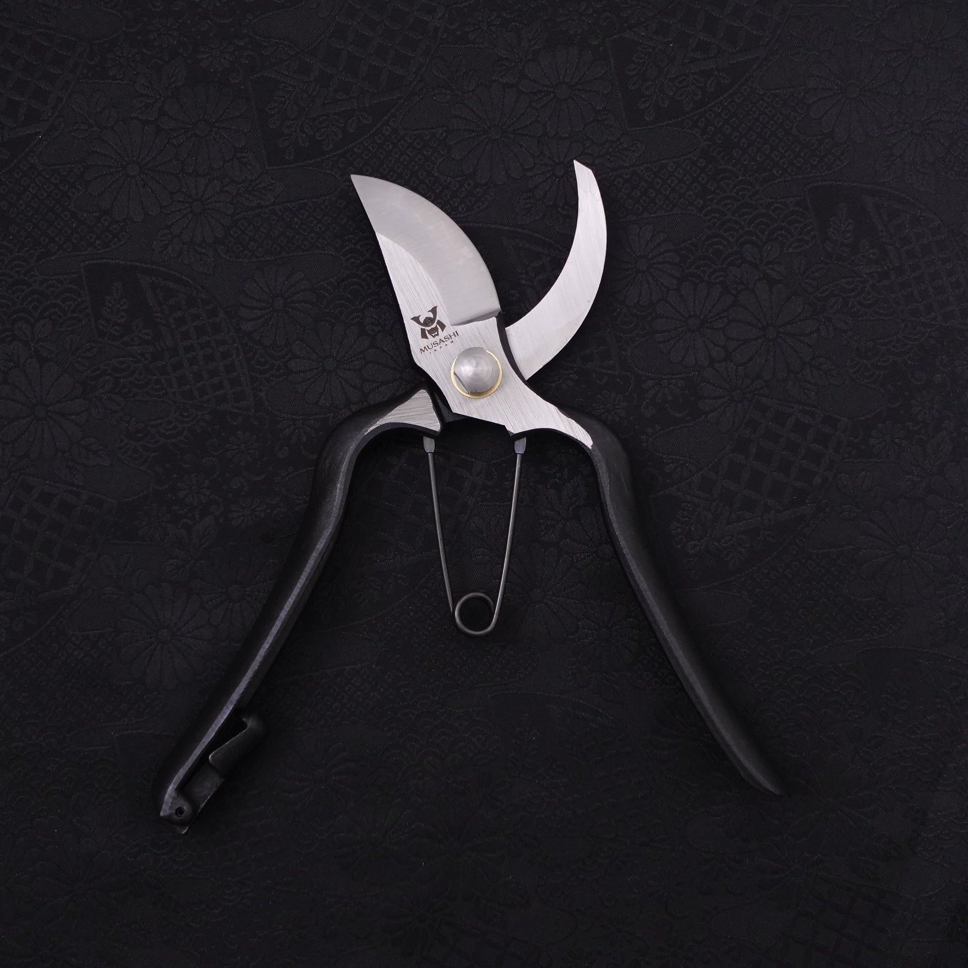 Black Musashi Pruning Shears / Garden Scissors B Type Forged Handmade 200mm