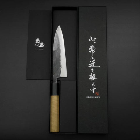 Sabaki Blue Steel #1 Kurouchi Buffalo Magnolia Handle 150mm-[Musashi]-[Japanese-Kitchen-Knives]